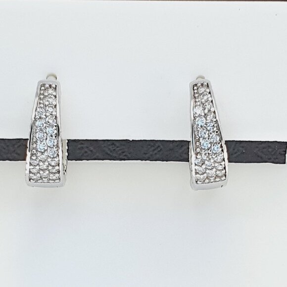 "925 sterling silver luxury CZ earrings for women/girls, Best for RJUS2224 - Picture 3 of 10